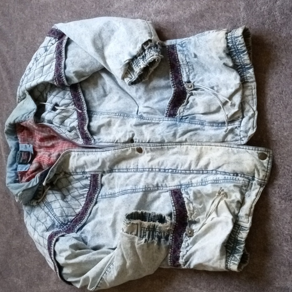 Weathered Blues vintage acid wash jacket AS IS with flaws